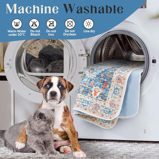 Washable Pee Pads for Dogs 2 Pack Reusable Puppy Training Pads 72"x72" Super Absorbent Waterproof Dog Training Pads, Non-Slip Potty Pads Whelping Pads Litter Mat Pet Supplies - Blue/Mix