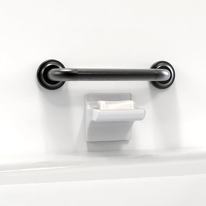 1-1/4" Knurled Grab Bar, ADA Compliant Bath Safety Shower Handrail, Bathroom Mobility Aid Handle for Seniors and Disabled, Heavy Duty 500lbs Support