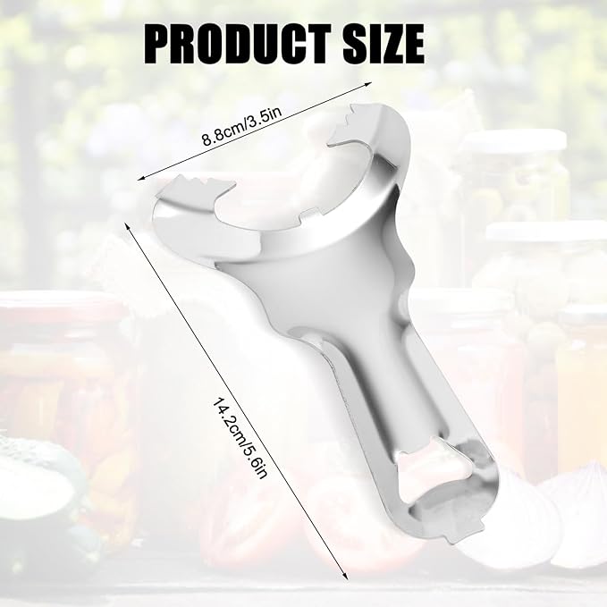 2pcs Jar Opener for Mason Jar, Stainless Steel Opener Multifunctional Canning No Lid Dent Or Damage Lid Bottle Handheld Top Remover Tool for People with Weak Hands