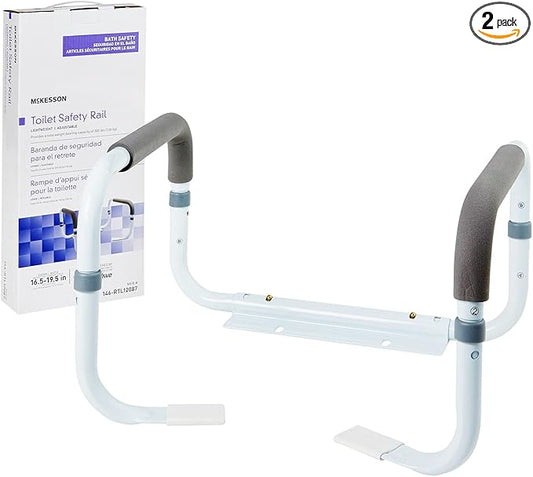 McKesson White Steel Toilet Safety Rail, up to 300 lbs, 2 Count
