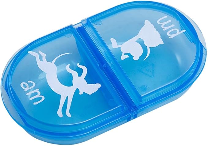 EZY DOSE Pets Daily AM/PM Pill Case, Medicine Planner, Vitamin Organizer Box for Dogs, Easy to Use, 2 Times a Day, Transparent Lids, Convenient for Treats, BPA Free