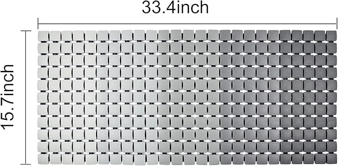 BEMISO Shower Mat Non Slip Bathtub Mat with Suction Cups and Drain Holes Bath mat for tub 33.4 x 15.7 Inch Large Size