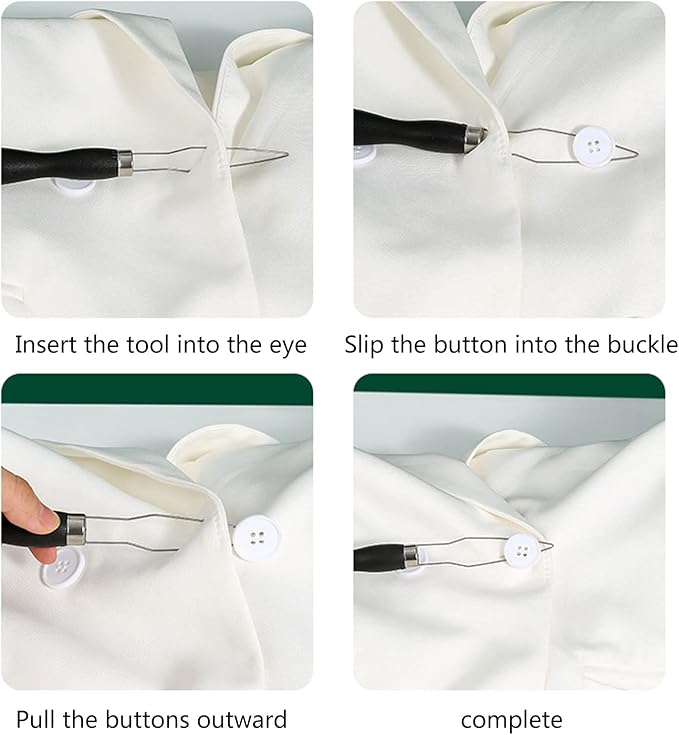 Button Hook Helper Dressing Aid Assist Device Tool One-Hand Puller Buttoneers for Shirt Clothes Pant Button