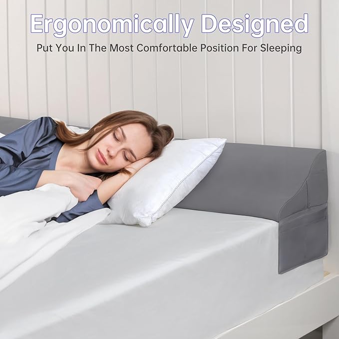 Vekkia Twin Size Bed Wedge Pillow for Headboard/Bed Wedge Gap Filler/Mattress Gap Filler/Wedge Pillow to Close The Gap (0-6") Between Your Headboard and Mattress, (39"x10"x7")