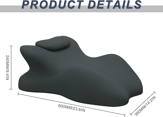 Memory Foam Ergonomic Wedge Pillow, Prone Pillow for Sleeping, Reading Pillow for Bed, Ergonomic Support for Back Pain & Sitting Up, Ideal for Massage, with Removable Cover