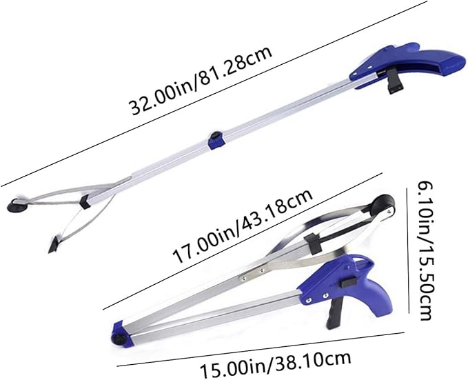 Reacher Grabber, Foldable Long Arm Reaching Claw, 32" Extended Hand Grabber Trash Pickup Tool
