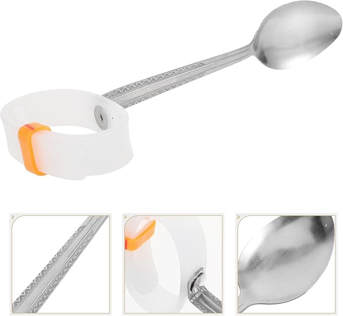Adaptive Spoon and Fork Set for Disabled and Elderly Non-Slip Weighted Utensils for Tremble Proof Eating for Rehabilitation and Indoor Use