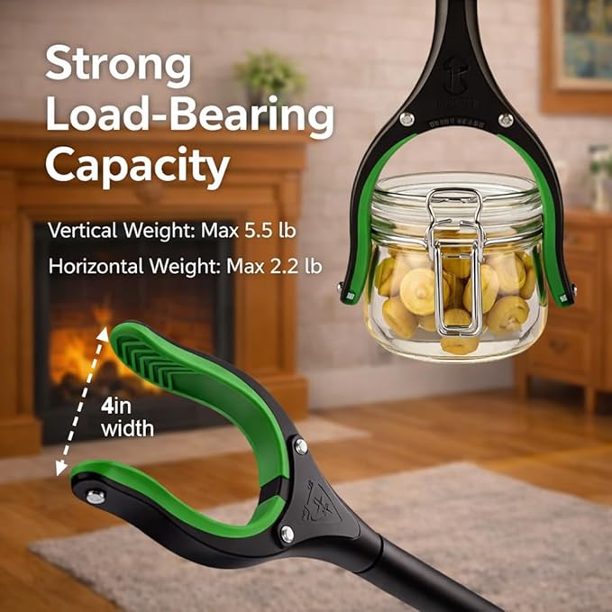 Extra Long Grabber Reacher Tool, 75" Aluminum Foldable Reacher Grabber, Dual Magnetic Tip Pickup Grabber Trash Picker, Strong Grip Aid for Upper Shelves, Elderly, Surgery Recovery Must Have
