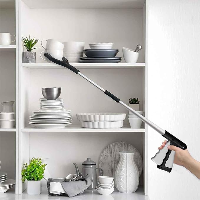 Grabber Reacher Tool 32" Grabbers for Seniors with Magnet Foldable Reacher Grabber Pickup Tool for Trash Pick Up, Nabber, Litter Picker, Arm Extension Grey
