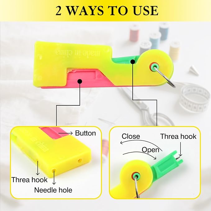 Automatic Needle Threader – 6 PCS Sewing Machine & Hand Sewing Threading Tools, Lightweight Plastic Needle Threading Device