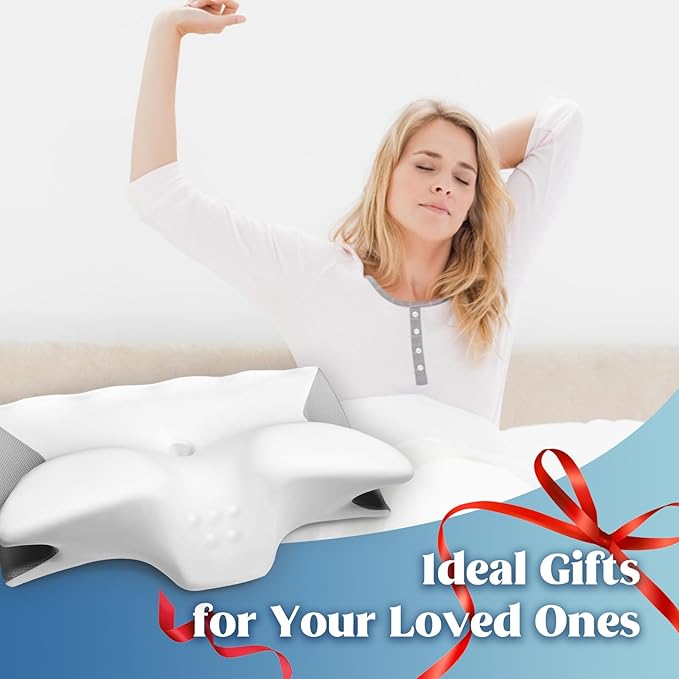Cervical Pillow for Neck Pain Relief, Cooling Contour Memory Foam Pillows Support Odorless Ergonomic Neck Pillow Adjustable Orthopedic Bed Pillow for Side Back Stomach Sleeper with Pillowcase