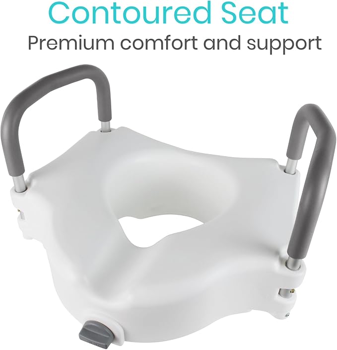 Vive Raised Toilet Seat - 5" Portable, Elevated Toilet Seat Riser & Extender - Elongated and Standard Fit Commode Lifter - Bathroom Safety Extender Assists Disabled, Elderly, Seniors, Handicapped