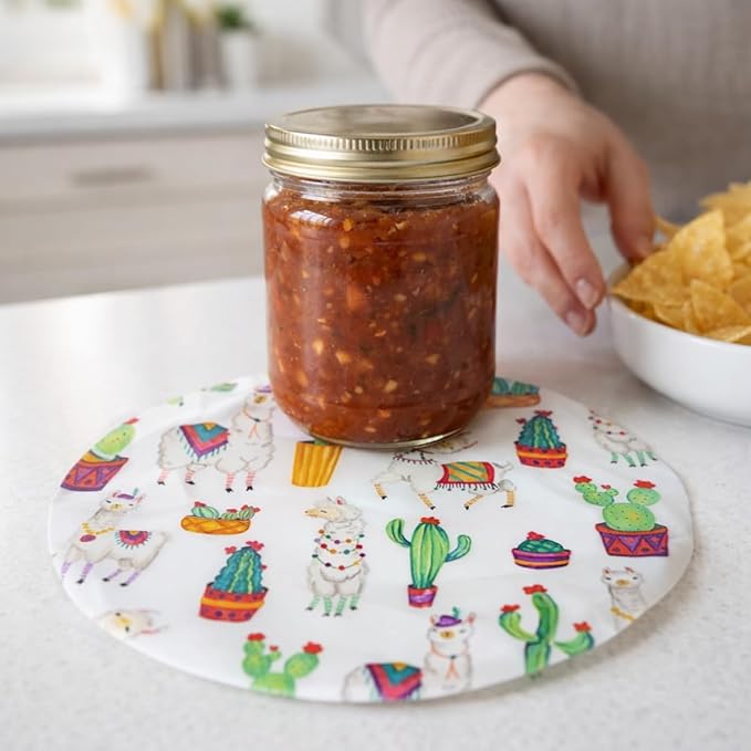Andreas Silicone Jar Opener, Dancing Llama – 6.25" Non-Slip Lid Gripper & Garlic Peeler, Dishwasher Safe, Multi-Use, Durable Silicone & Fabric, Made in the USA, JO-GGDL