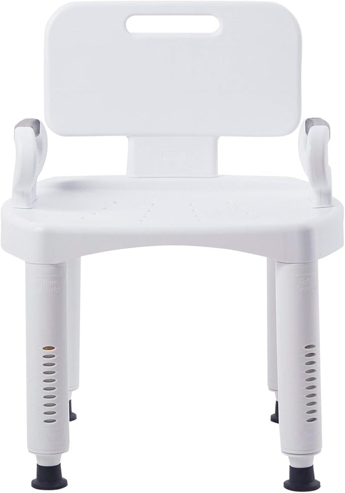 McKesson Bath Bench with Removeable Back, Plastic Frame, Lightweight, Adjustable, 350 lbs Weight Capacity, 1 Count