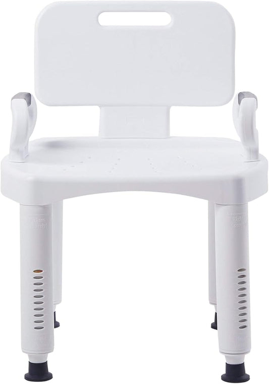 McKesson Bath Bench with Removeable Back, Plastic Frame, Lightweight, Adjustable, 350 lbs Weight Capacity, 1 Count