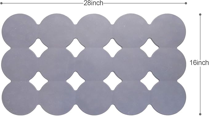 Webos Patented Non Slip Bathtub Mat Shower Mat Bath Mat Tub Mats with Strong Suction Cups Soft Natural Rubber Bath Mat for Inside The tub (Circle-Grey, 28x16 inch)
