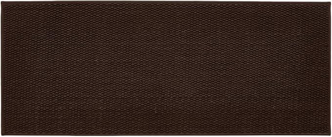 TYUU Bathroom Runner Rug, Long Bath Mat Washable Thin Quick Dry Low Pile Bathroom Runner Rugs 24 x 60 Non Slip, Brown 24"x60"