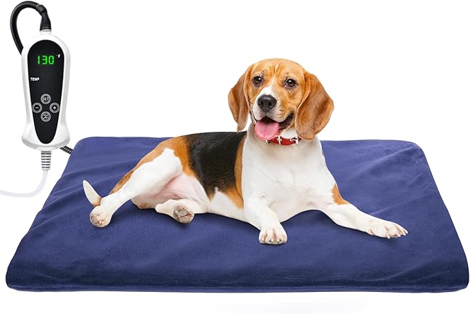 RIOGOO Pet Heating Pad, Electric Heating Pad for Dogs and Cats Indoor Warming Mat with Auto Power Off (X-Large:28" x 18")
