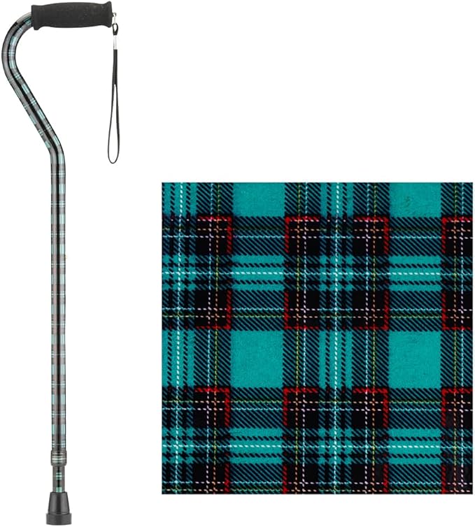 NOVA Offset Walking Cane for Seniors, Men & Women – Lightweight Adjustable Walking Cane with Soft Foam Grip, Wrist Strap, Anti-Rattle Lock & Non-Slip Tip – Stylish Mobility Aid