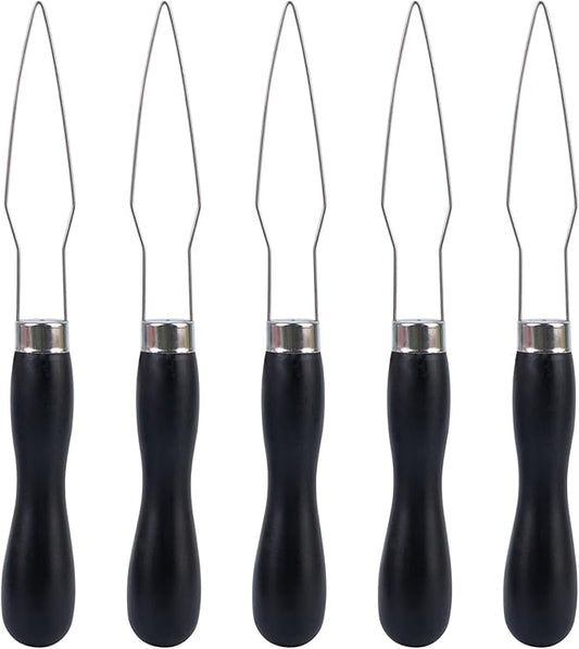 AUEAR, 5 Pack Black Button Wire Loop Hook Zipper Pull with Handle Helper Tool for Home Travel