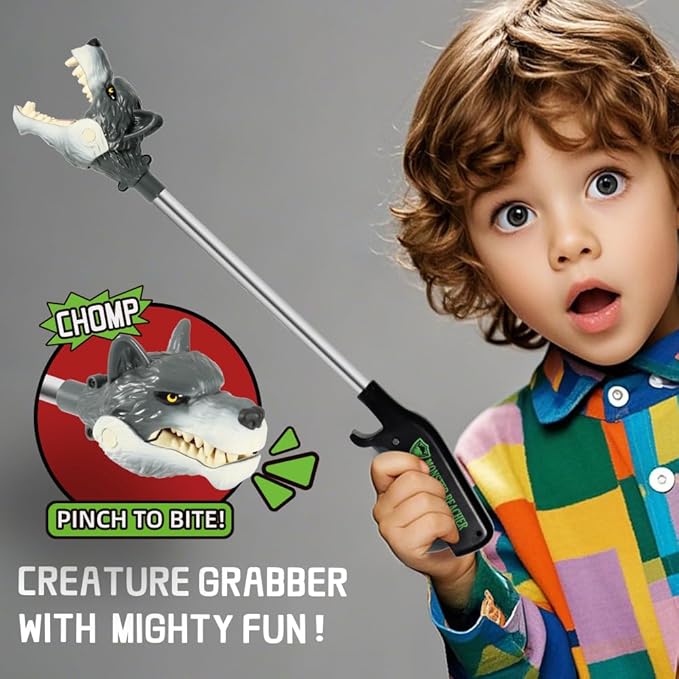 DINOBROS Animal Pincher Toys Wolf Grabber Toy for Boys Claw Snapper Chomper Monster Reacher Robot Hand