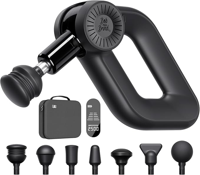 BOB AND BRAD D6 Pro Massage Gun Deep Tissue Percussion with 16mm Amplitude 85lbs Stall Force, FSA Eligible & HSA Approved Professional Muscle Massager for Athletes, Quiet Electric Back Massager
