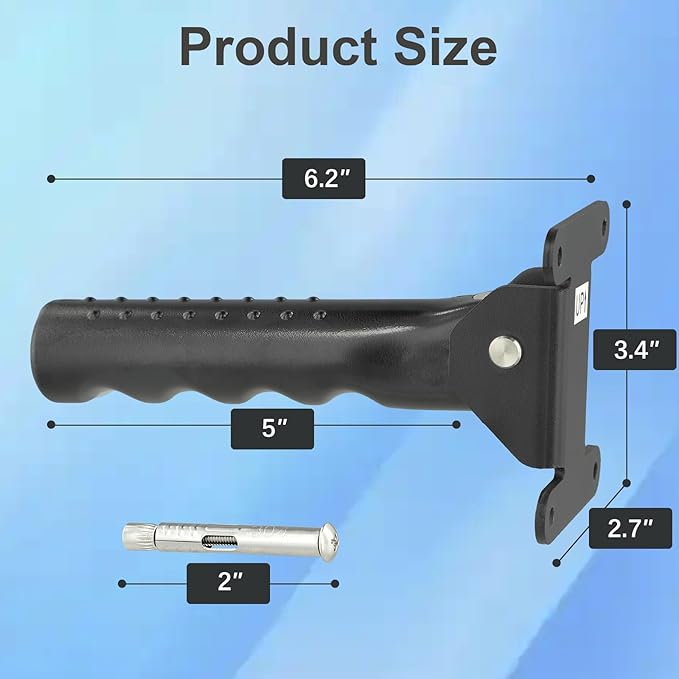 Flip Up Grab Bar for Doorway/Stairs Safety Assist Handles for Elderly Non-Slip Grip Bar Great for Seniors, Elderly, Disabled, Handicap and Injured People - Suitable for Solid Wall (Black)