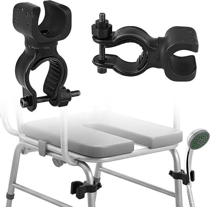 Plus tard Elderly Bath Chair Handheld Shower Head Holder Attachment for Shower Chair(2Pcs), Shower Head Shower Holder Fit for Bath Seat, Shower Aids Portable Bath Seat Shower Bench Stand