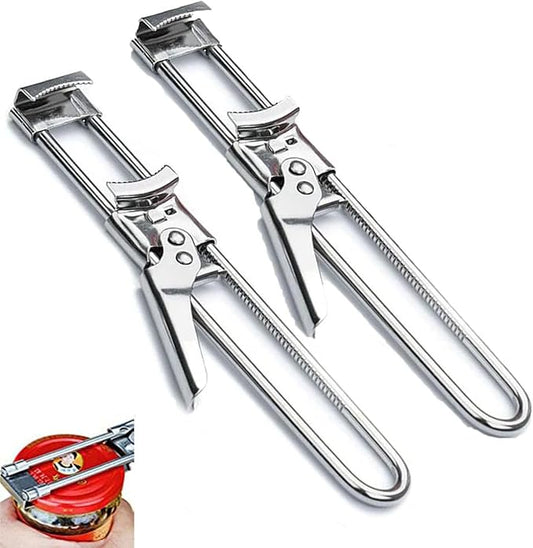 zengxiaoyun Master Jar & Bottle Opener, Adjustable Multifunctional Stainless Steel Can Opener Jar Lid Gripper, Manual,Kitchen Accessories（2Pcs）