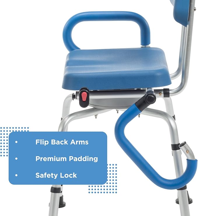Journey SoftSecure 360 Degree Rotating Shower Chair, Padded Swivel Bathtub Seat