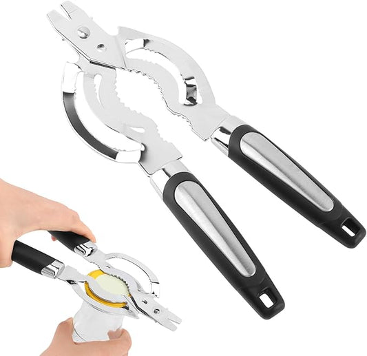 Jar Opener, Stainless Steel Jar-Lid Opener, Multifunctional Jar-Opener for Weak Hands, Beer Bottle-Opener for Arthritic Hands, Seniors with Arthritis