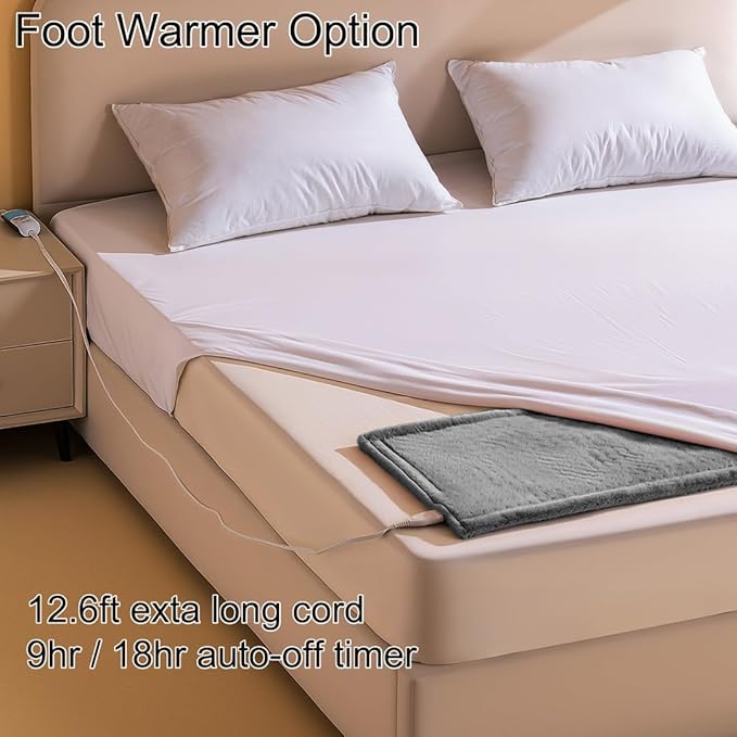 Boncare® Ultra Plush XXL Heating Pad for Neck and Shoulder and Back with Auto-Off, Stay-On Warmth Up to 18 Hours, 6 Heat Levels, 12.6 ft Cord for Bed Foot Warmer with Gift Box (Warm Pebble, 17"x33")