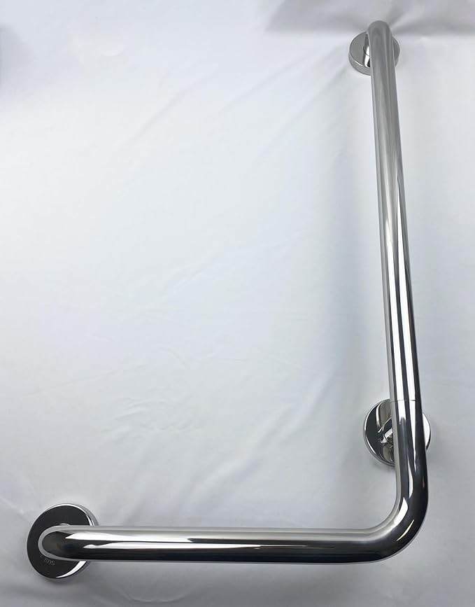 Shower Handicap Grab Bars for Bathroom Wall, L-Shaped Grab Bar, Stainless Steel Bathtub Safety Support Rail,Chromed Armrest,Elderly, Disabled Toilet Anti-Skid Safety Handle, Towel Rack (Size : Left)