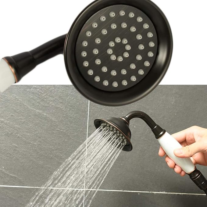 ENGA Vintage Hand-held Shower Rain Sprayer Telephone Shaped Ceramic Shower Head with 59 Inch Hose for Bathroom (Oil Rubbed Bronze)