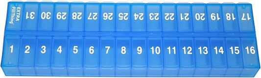 PillThing Monthly Pill Organizer 1 Time a Day, 31 Day Pill Organizer Dispenser with Extra Compartment, Large Daily Pillbox Case for Vitamins, Supplements, Fish Oil