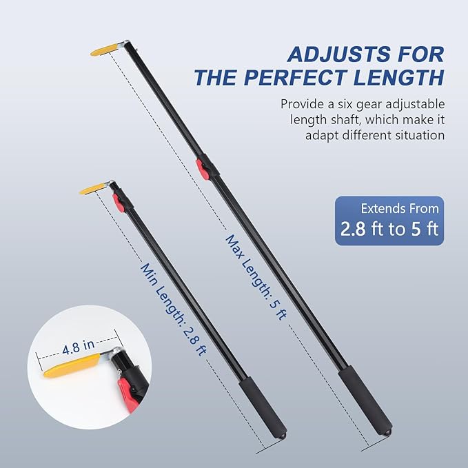 HUAALIUCHE 5FT Pickup Truck Cargo Retrieval,Multi-Use Cargo Retriever,Telescopic Cargo Retriever Hook,Long Reaching Tool