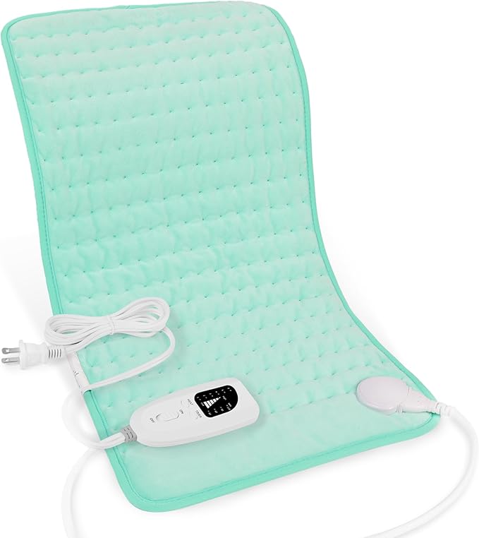 Deepsoon Heating Pad,Electric Heating Pads for Back,Neck,Moist Heating Pad for Abdomen Shoulder Knee Legs,Dry/Moist Heat&Auto Shut Off,Mother's Day Birthday for Men and Women,Light Green,24x12 Inch