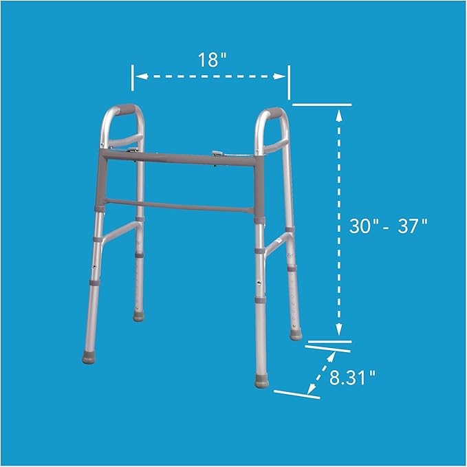 CAREX Folding Walker for Seniors, 30-37 Inches, 1 Count