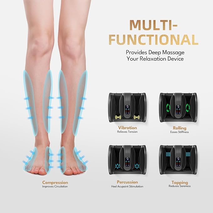 SUMELL Foot Massager with Heat & Ice Therapy, Shiatsu Foot Massager with Compression, Deep Kneading for Plantar Fasciitis, Neuropathy, Circulation, Pain Relief, Father's Day Gift