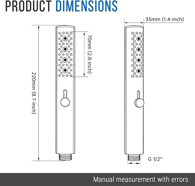 G-Promise All Metal Round 3 Function Handheld Shower Head, Easy and Quick Switch to Massage Mode, Bathroom Shower Wand Design Exquisite Luxury, 2.5 GPM, Brushed Nickel