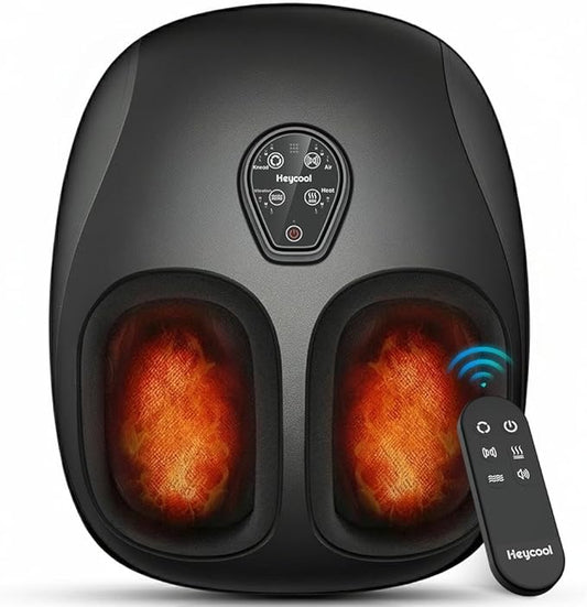 Heycool 2026 Upgraded Shiatsu Foot Massager with Heat and Compression, FSA Eligible HSA Store Eligible, Remote Control, Foot Massager for Plantar Fasciitis, Neuropathy, Gifts, Men, Women