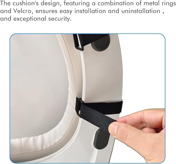 Soft Padded Toilet Seat Cushion with 2-Inch High-Density Foam, Waterproof PU Fabric, U-Shape Design, Secure Hook & Loop Tape (Beige)