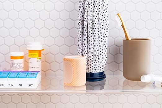 EZY DOSE Weekly, AM/PM Daily Pill Organizer, 7-Day Medicine Planner, Vitamin Container, Small Pop-Out Compartments, 2 Times a Day Pill Holder, Blue and Purple Lids, Travel-Friendly, BPA Free