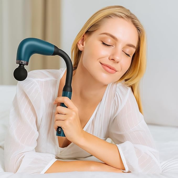 Handheld Cordless & Rechargeable Back Massager - Quiet - Full Body Massage Device for Women, Aches Relief, Sports Recovery and Deep Relaxation - Bluegreen
