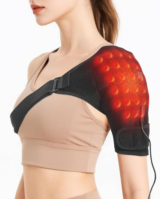 Shoulder Heating Pads for Pain Relief - Jade Stone Heated Shoulder Wrap with 3 Temperature Settings, Ideal for Rotator Cuff, Shoulder Soreness Relief at Home,Office