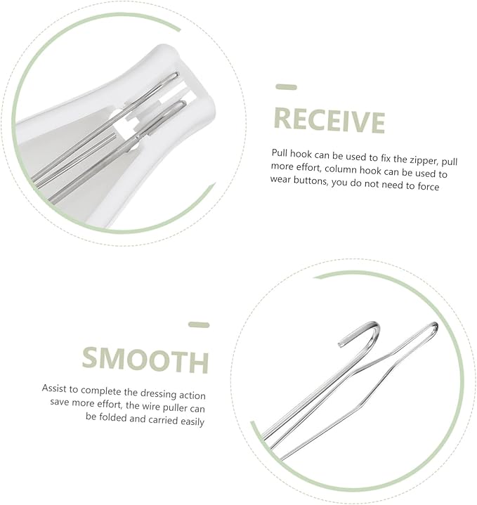 Mobestech Button Hooks for Clothes Tool to Help Button Jeans Pant Zipper Helper for Elderly Hook Helper Grabbers for Seniors Zipper Puller Dressing Aid Tool for Disabled