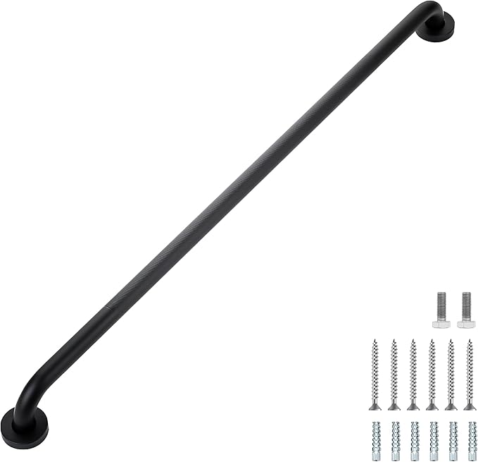 Grab Bars for Shower, 1 Pack 36-Inch Anti Slip Shower Handles for Elderly, Safety Shower Grab Bar, Stainless Steel Handicap Grab Bars for Bathroom (Black 1" Diameter)