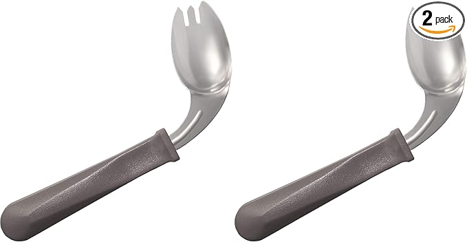 Rehabilitation Advantage Right Handed Grip Easy Offset Spork (Pack of 2)