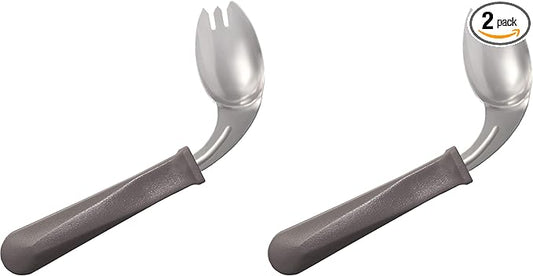 Rehabilitation Advantage Right Handed Grip Easy Offset Spork (Pack of 2)