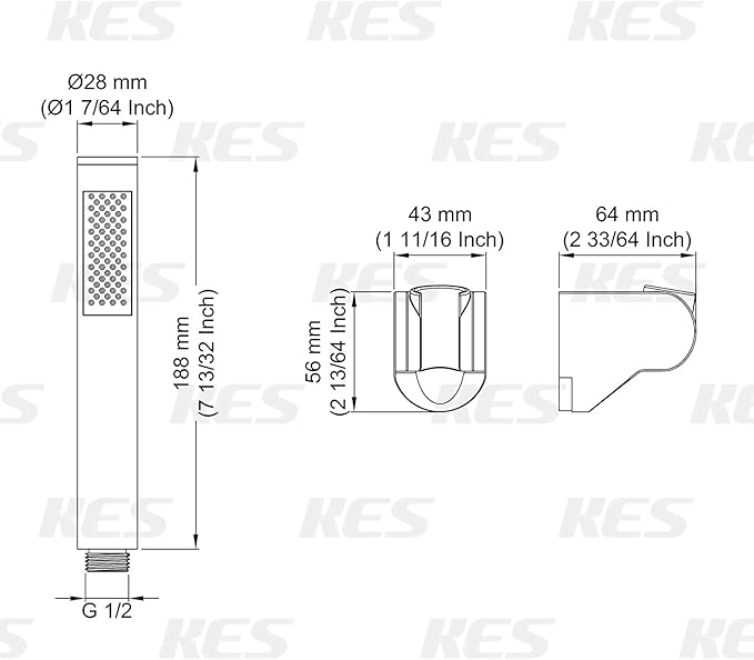 KES Bathroom Handheld Shower Head with Extra Long Hose and Bracket Holder Brushed Stainless Steel, LP150-BS